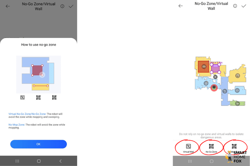 No-Go-Zonen werden in der Dreame L10s Pro App festgelegt.